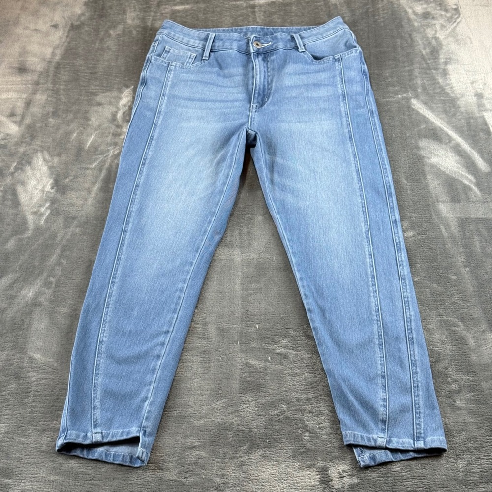 Halara Women Light Wash High Waisted Seamed Denim Jeans Size M Regular Blue